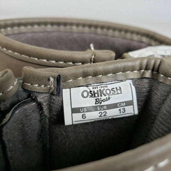 Oshkosh B Gosh Girls Brown Leather Round Toe Zipper Ankle Booties Size 6 - Picture 6 of 6